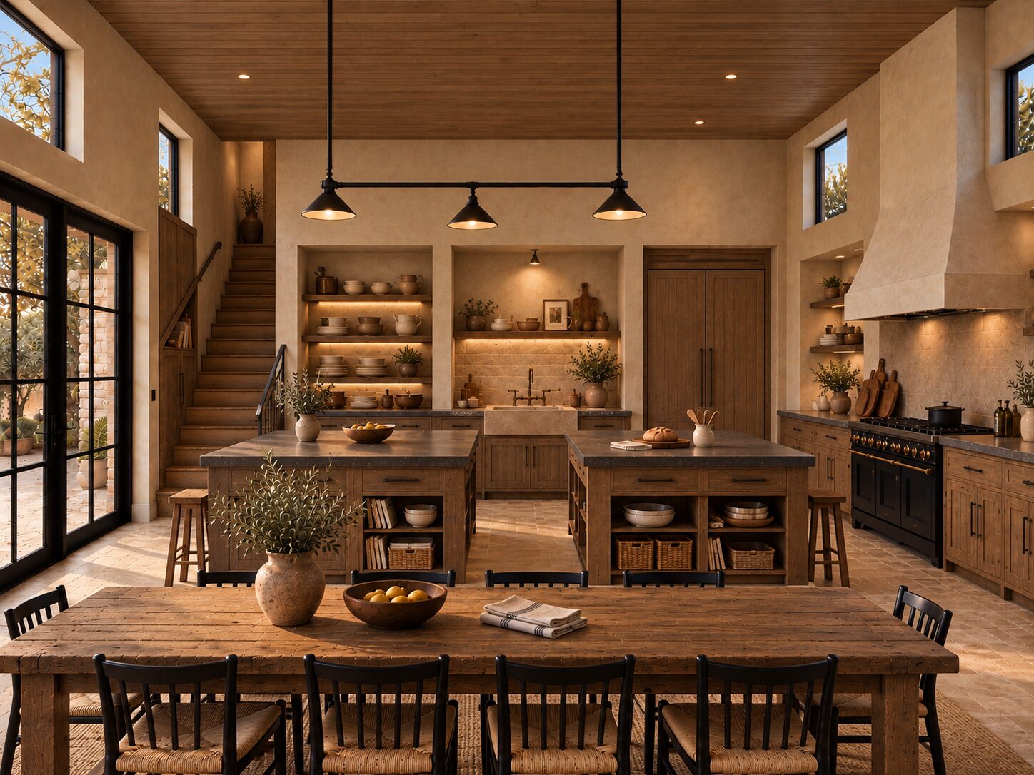The Farmhouse Kitchen with its long communal table
